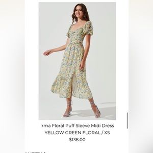 IRMA FLORAL PUFF SLEEVE MIDI DRESS